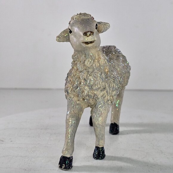 Mark Roberts Collection Standing Sheep Nativity Figure Glitter Accents - Picture 3 of 9